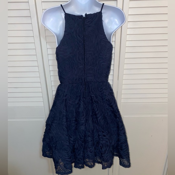 Trixxi Navy Blue Rose Mini Dress - Picture 2 of 7